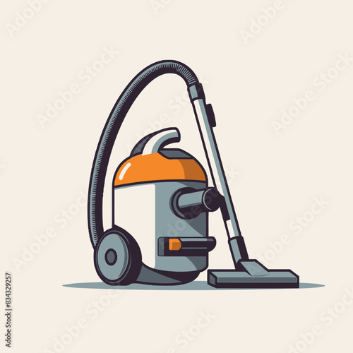 Vacuum Cleaner Logo Vector Art in Plain Background Stock Illustration