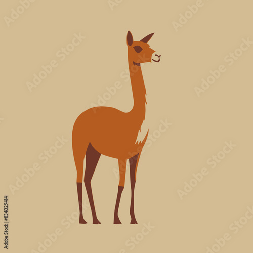 Vicuna Vector Art Simple Shaped Vectorin Plain Background
