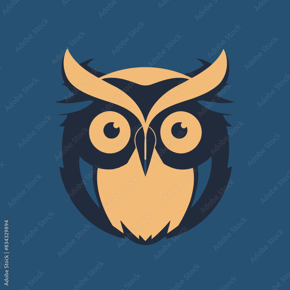Naklejka premium Wise Owl Flat Vector Art Simple Vector Icon Style