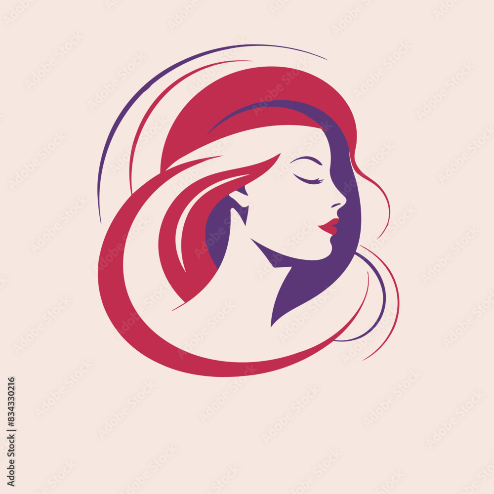 Woman Logo Vector Art in Plain Background Stock Woman Logo Vector Art in Plain Background Stock