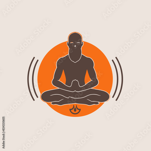 Yogi Logo Vector Art in Plain Background Stock