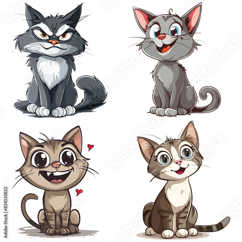 set black and white cats