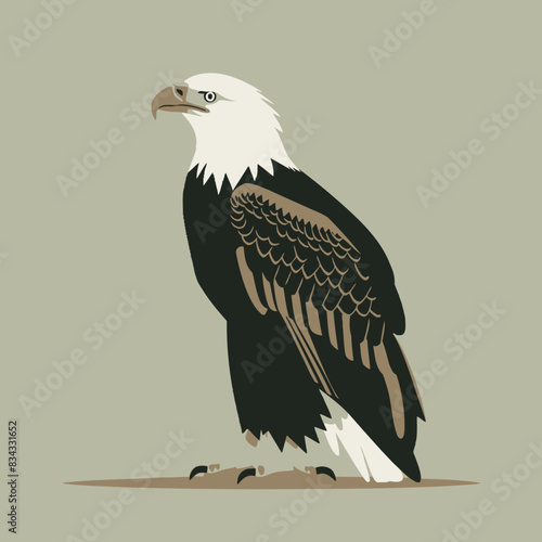 Bald Eagle Vector Illustration   Bird, Raptor, Wildlife, American, Icon