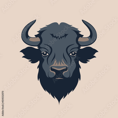 Bison Vector Illustration   Mammal, Animal, Wildlife, Buffalo, Icon