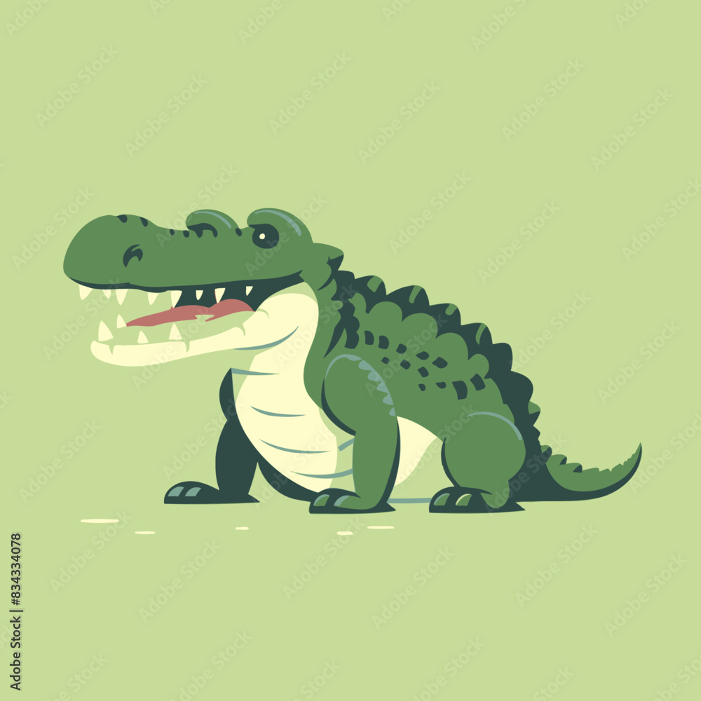 Crocodile Flat Vector Illustration Reptile, Predator, Wildlife, Animal, Icon Crocodile Flat Vector Illustration Reptile, Predator, Wildlife, Animal, Icon