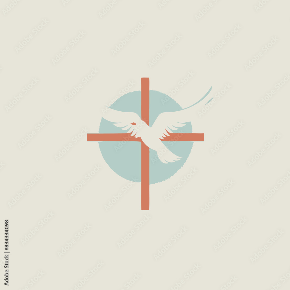 Cross with a Dove in Flight Logo Christian, Religion, Symbol, Emblem, Icon Cross with a Dove in Flight Logo Christian, Religion, Symbol, Emblem, Icon