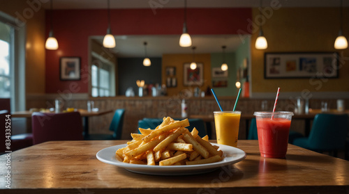 A plate of french fries