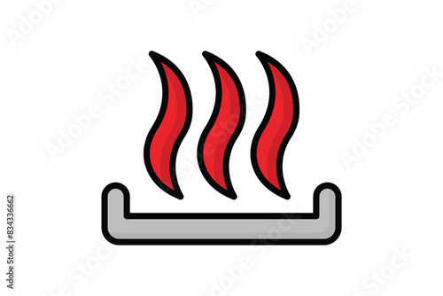 Heating icon. icon related to utilities. colored outline icon style. utilities elements vector illustration