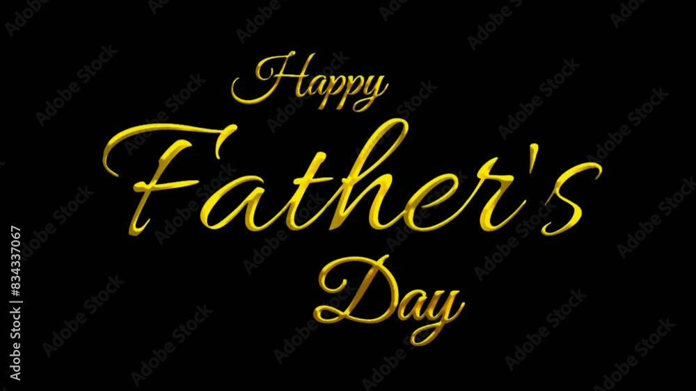 Happy Father's Day Handwritten Animated Text in Gold Color on black screen background. Great for Father's Day Celebrations Around the World. Happy Father's Day Handwritten Animated Text in Gold Color on black screen background. Great for Father's Day Celebrations Around the World.