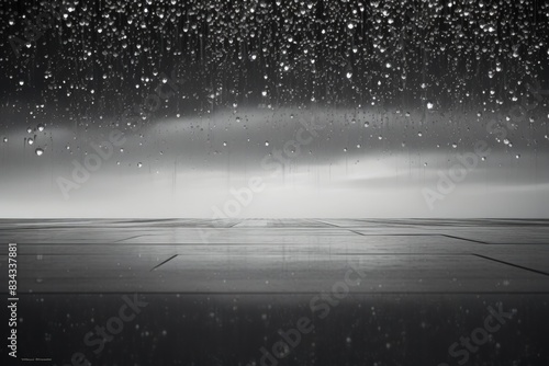 Crystal Cascade Multilayered Abstraction of Rain in Glittering Monochrome photo