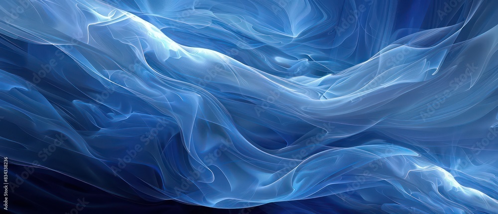 Obraz premium abstract blue wavy smoke wallpaper