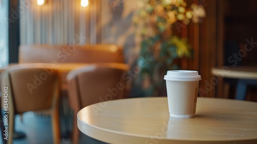 Wallpaper Mural A coffee cup on a table in a cafe or coffee shop, with empty space on the table or background for copy Torontodigital.ca