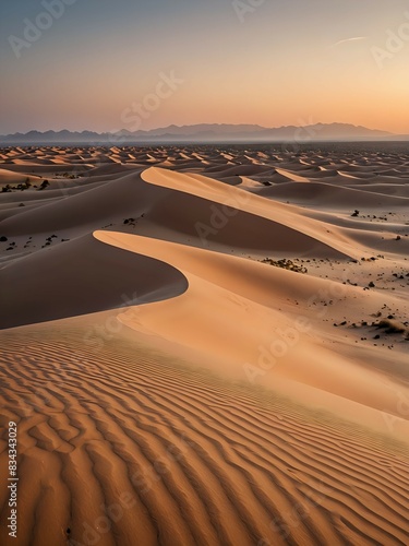 Free photo of a beautiful sunset in the beautiful natural desert