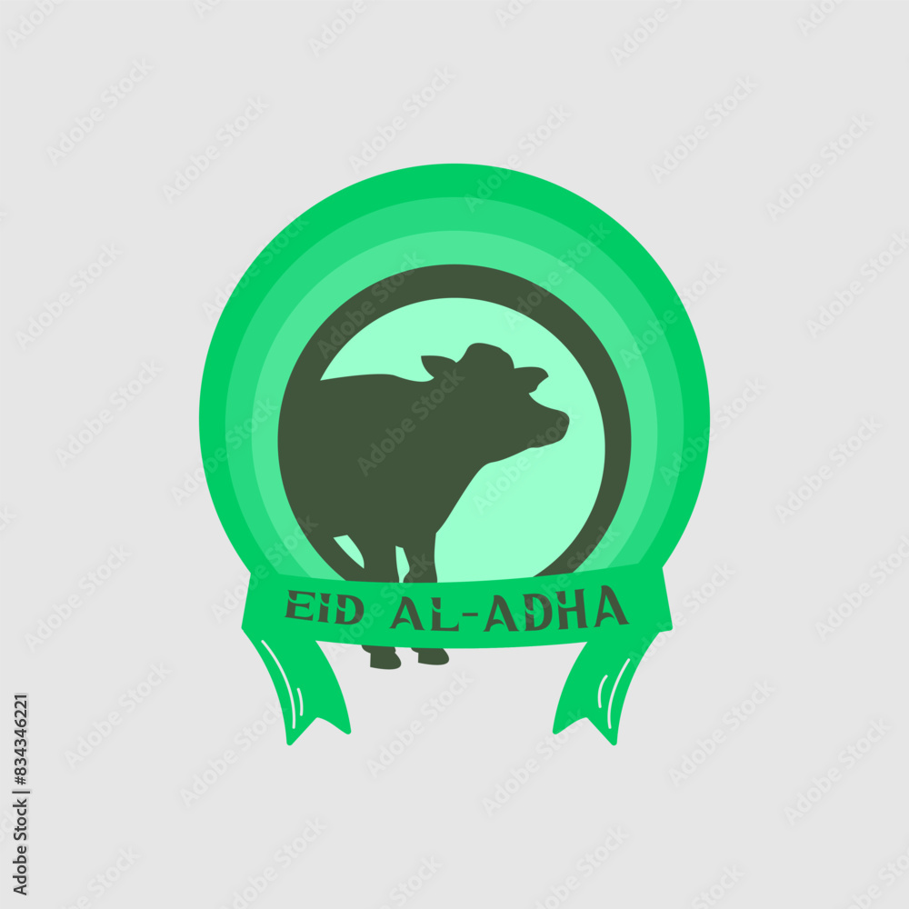 Obraz premium Eid Al-Adha logo vector graphic illustration on background