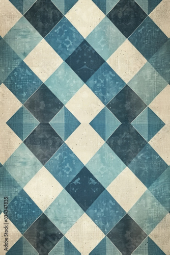 Geometric diamond-shaped pattern for background with subtle blue and grey color tones