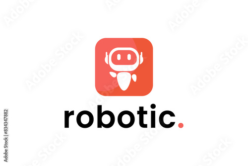robotic logo vector icon illustration