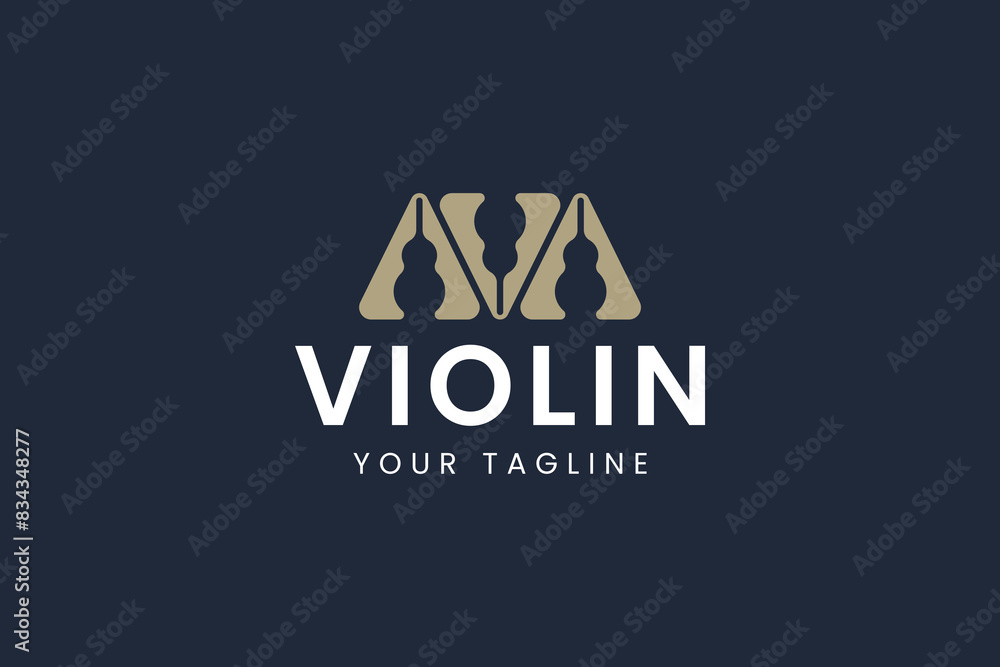 violin logo vector icon illustration