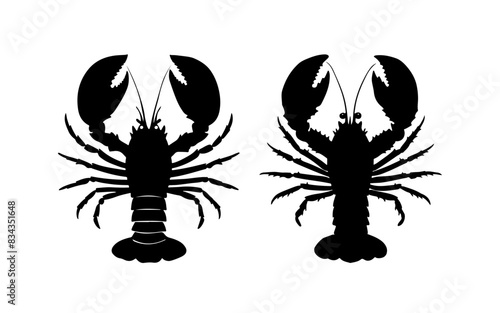 Lobster Silhouette Icon on White Background. Vector