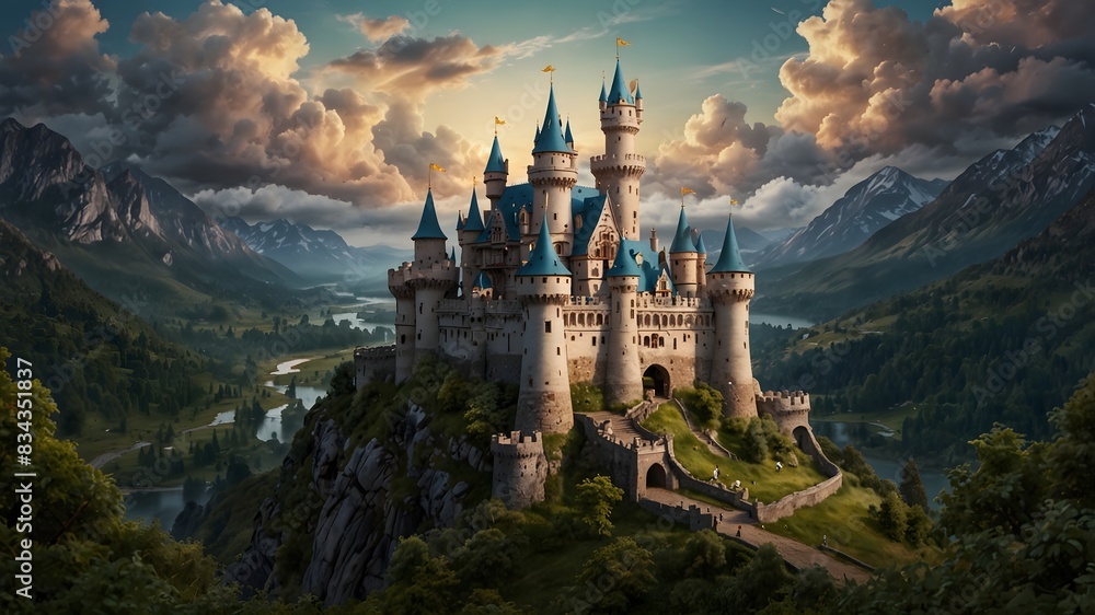 The whimsical world of a fairytale castle emerging from the canvas ai_generated The whimsical world of a fairytale castle emerging from the canvas ai_generated
