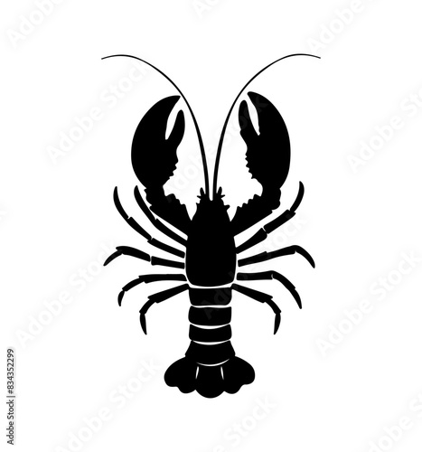 Lobster Silhouette Icon on White Background. Vector