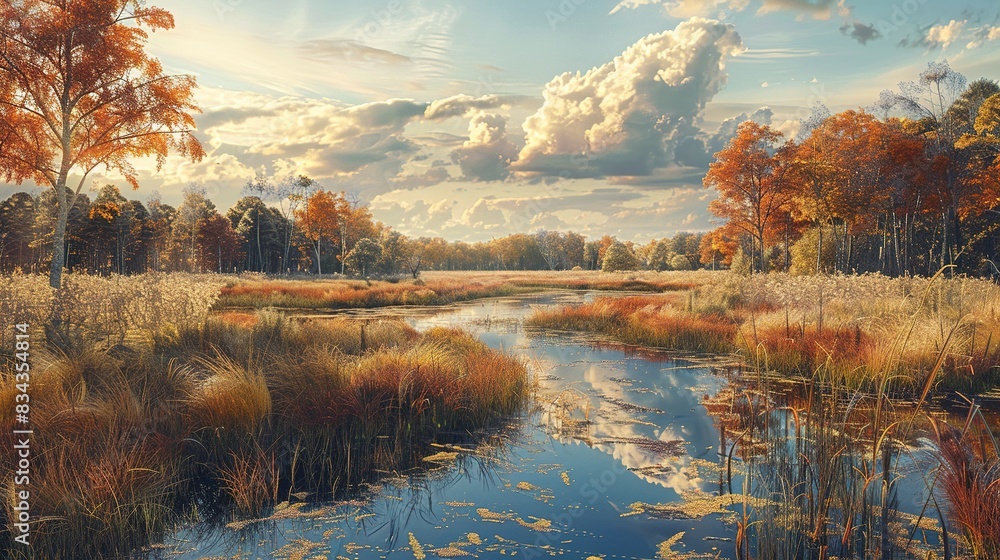 Fototapeta premium Fall Marshland Scene