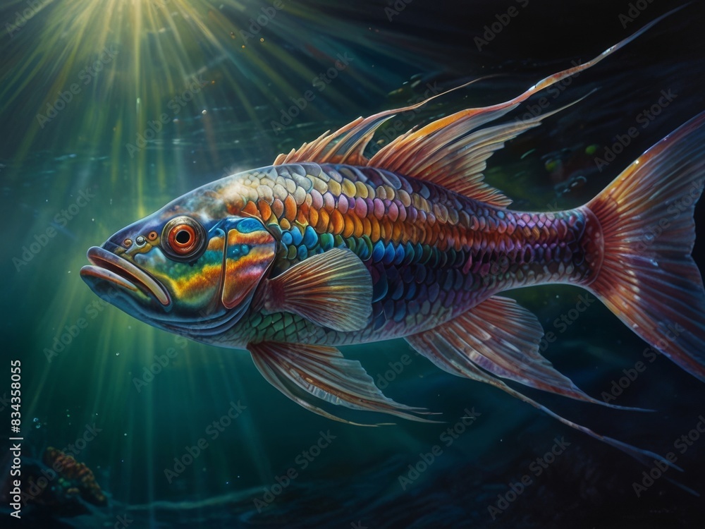 illustration of freshwater fish underwater illustration of freshwater fish underwater