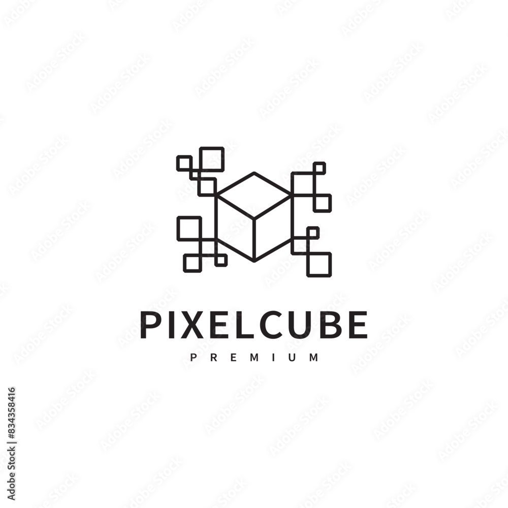 pixel cube digital logo design pixel cube digital logo design