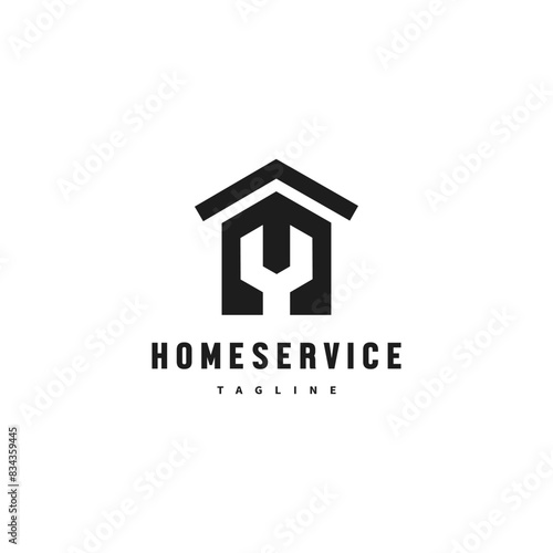 home service vintage logo design illustration