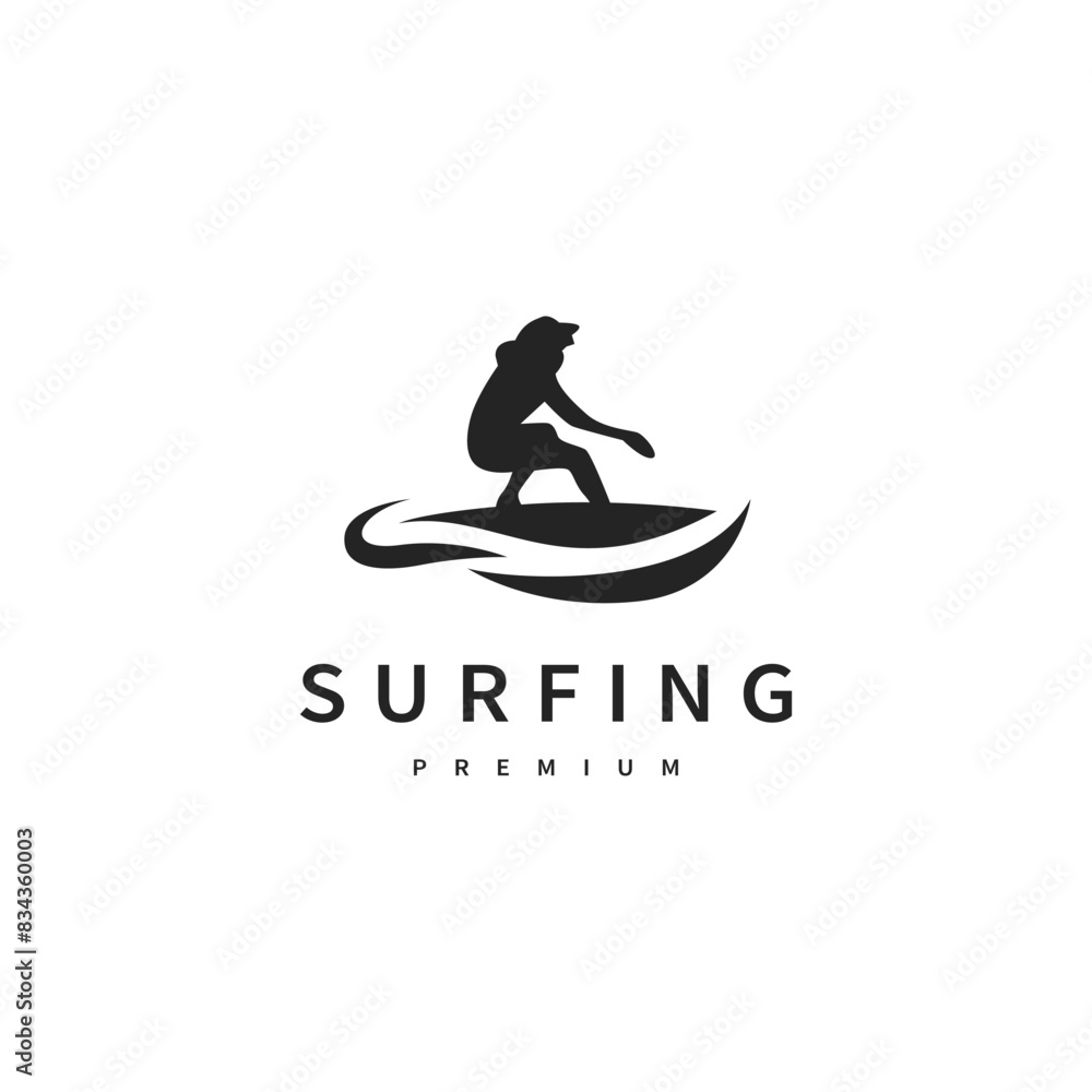 surfing vector icon logo design illustration 4