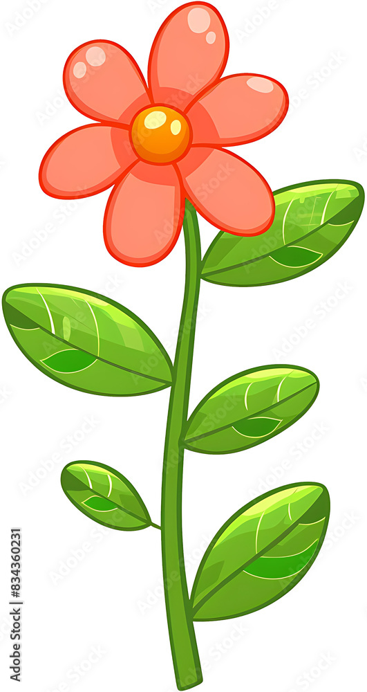 2D flower flat illustration design