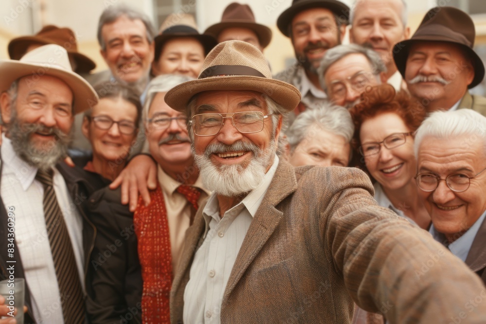 Group of senior people taking a selfie in the city. Retirement lifestyle. Group of senior people taking a selfie in the city. Retirement lifestyle.