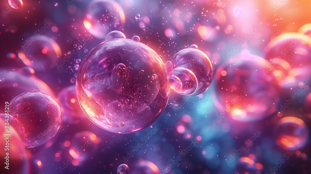 Abstract Bubbles in a Colorful Universe. Vibrant abstract image featuring bubbles floating in a colorful universe, creating a dreamy and whimsical visual effect. Abstract Bubbles in a Colorful Universe. Vibrant abstract image featuring bubbles floating in a colorful universe, creating a dreamy and whimsical visual effect.