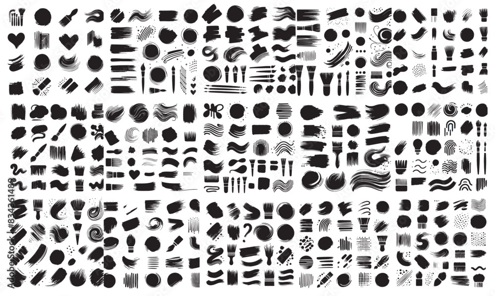 © Nafi - set of black paint brushes lines on the white background. Collection of vector paint brush strokes. © Nafi - set of black paint brushes lines on the white background. Collection of vector paint brush strokes.