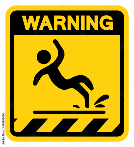 Warning Slippery Symbol Sign,Vector Illustration, Isolate On White Background Label. EPS10