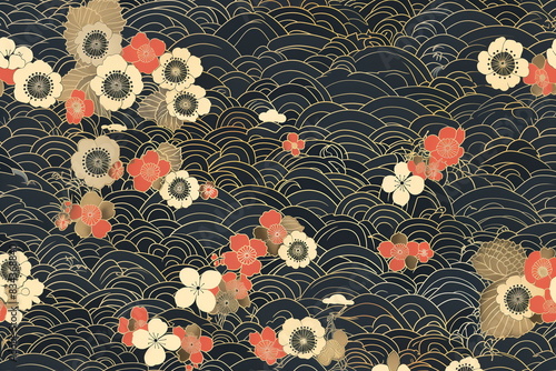Seamless Pattern Japanese, wallpaper