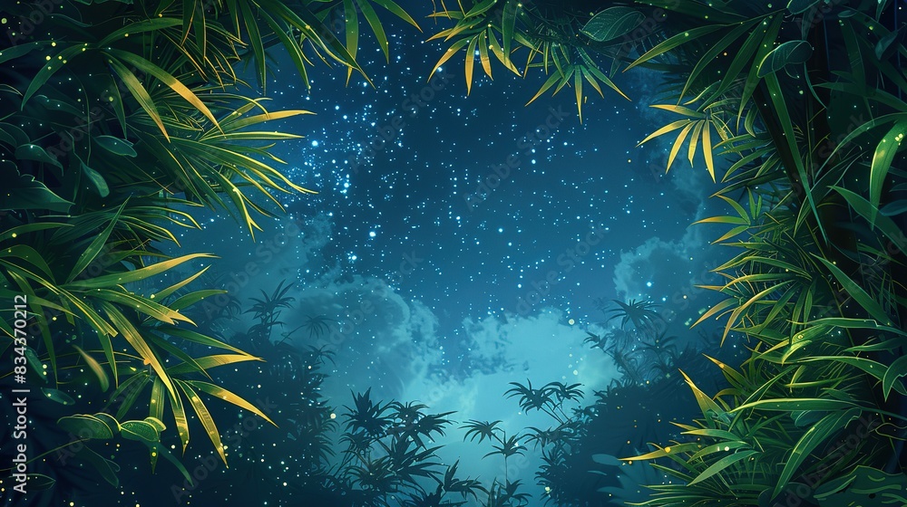 Obraz premium Heavenly Harmony: Tanabata Bamboo Frame Art