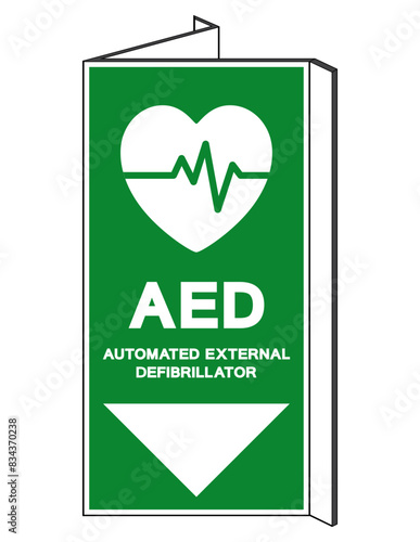 AED Automated External Defibrillator Symbol Sign, Vector Illustration, Isolate On White Background Label .EPS10
