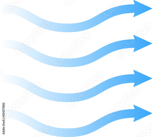 Air flow movement of arrow direction