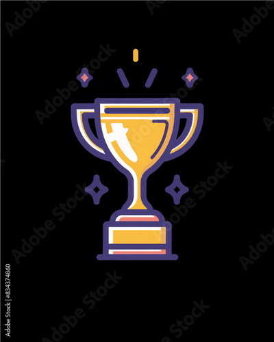 winner #1 trophy number one winner's golden shine winner's circle brand new award sweepstakes winning 4 star blank name plate trophy transparent single icon generative ai