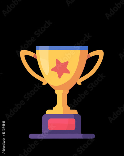 winner #1 red star trophy number one winner's golden shine winner's circle brand new award sweepstakes winning blank name plate trophy transparent single icon generative ai