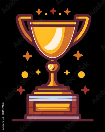 winner #1 trophy number one winner's golden shine winner's circle brand new award sweepstakes winning special bronze stars and circles blank name plate trophy transparent single icon generative ai