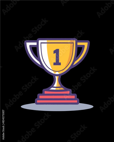 winner #1 trophy number one winner's golden shine winner's circle brand new award sweepstakes winning red triple base trophy transparent single icon generative ai