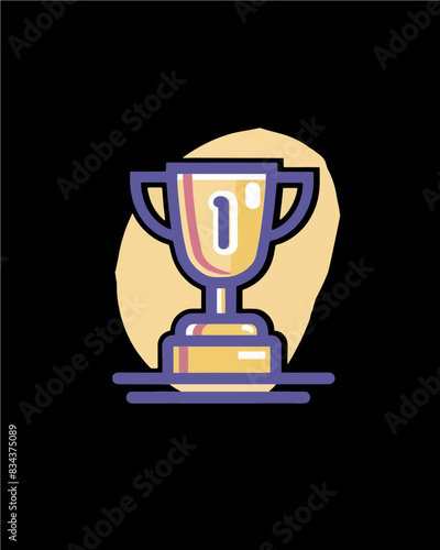 winner #1 trophy number one winner's golden shine winner's circle brand new award sweepstakes winning simple 2d rounded blank name plate trophy transparent single icon generative ai