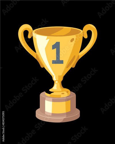 winner #1 trophy number one winner's golden shine winner's circle brand new award sweepstakes winning special award lottery you won competition blank name plate transparent single icon generative ai