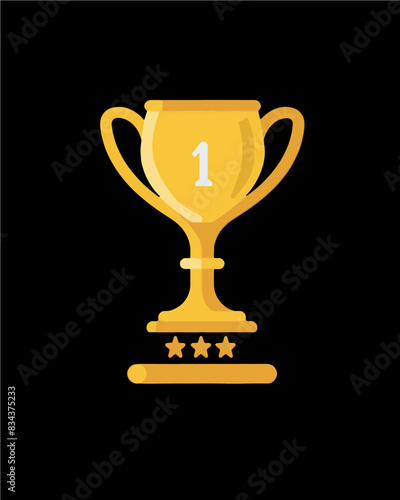 modern deluxe celebratory winner #1 trophy number one winner's golden shine winner's circle brand new award sweepstakes winning blank name plate trophy transparent single icon design generative ai