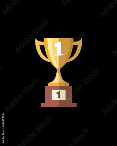 winner #1 trophy number one winner's golden shine winner's circle brand new award sweepstakes winning double one trophy transparent single icon generative ai