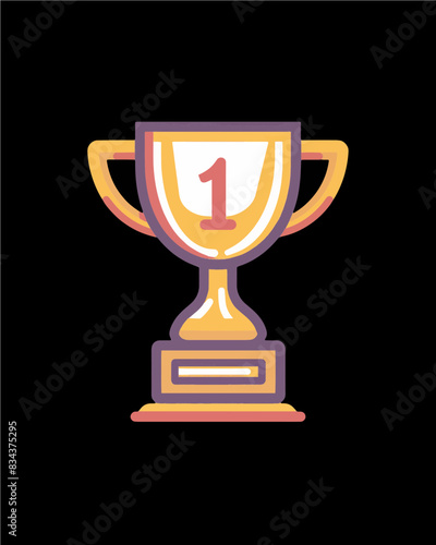 winner #1 trophy number one winner's golden shine winner's circle brand new award sweepstakes winning bronze blank name plate trophy transparent single icon generative ai