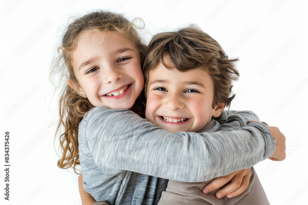 Children Smiling Happy Hugging Siblings Friendship Children Smiling Happy Hugging Siblings Friendship
