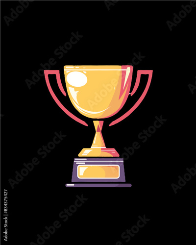 winner #1 trophy number one winner's golden shine winner's circle brand new award sweepstakes winning red golden blue blank name plate trophy transparent single icon generative ai