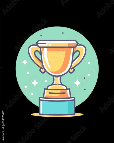 winner #1 trophy number one winner's golden shine winner's circle brand new award sweepstakes winning green shadow stars blank name plate trophy transparent single icon generative ai